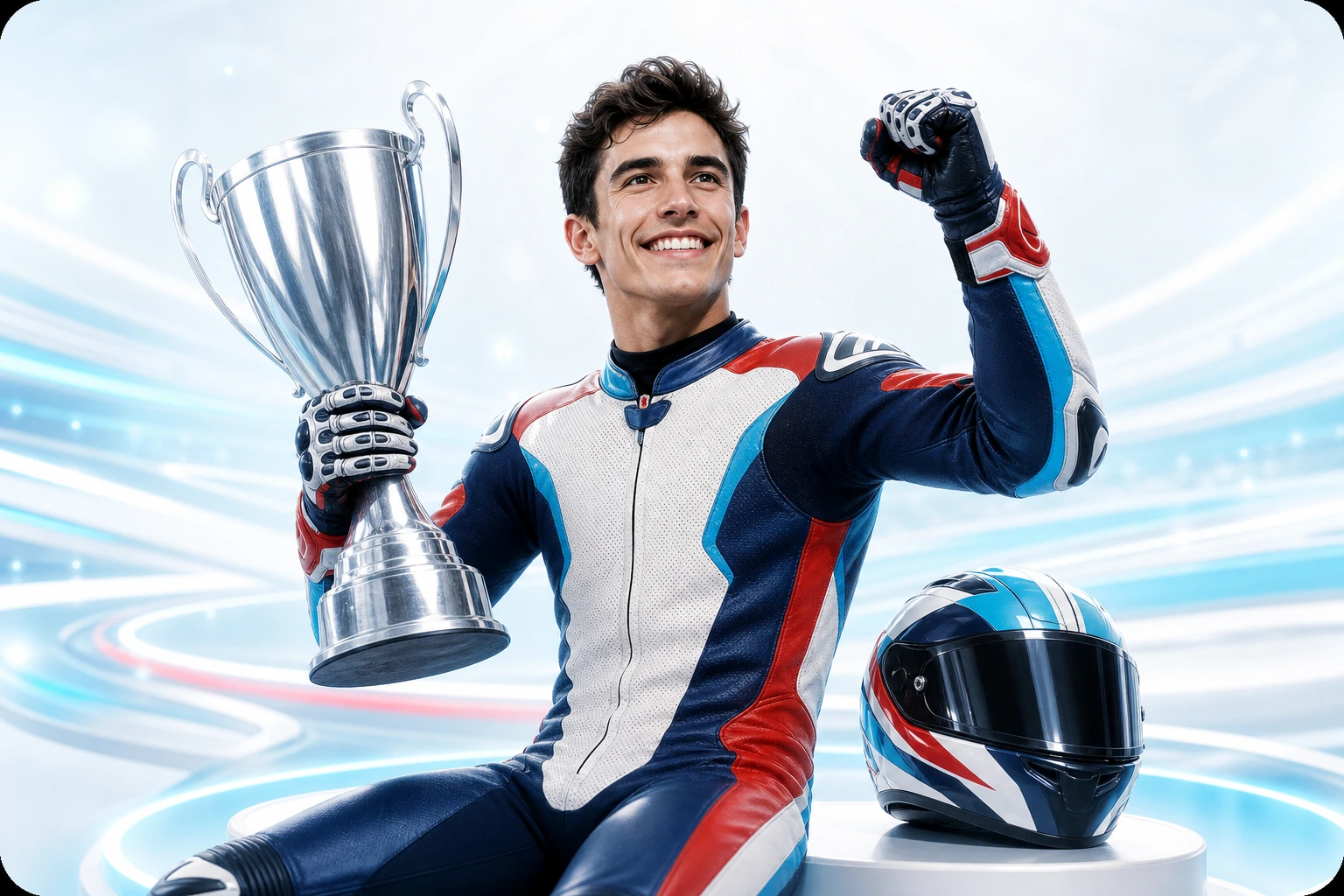 Marc Márquez inspired champion trophy scene