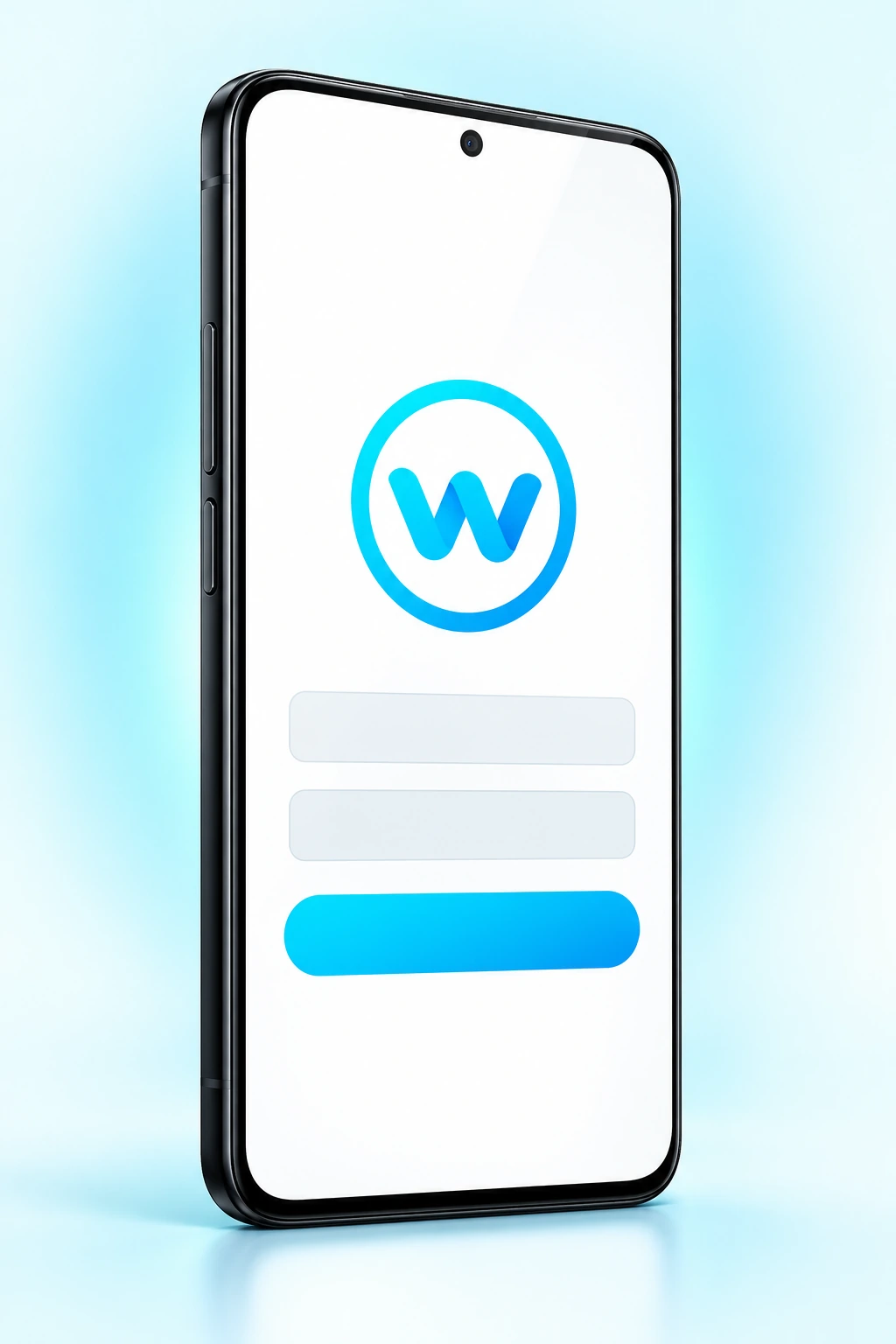 Android phone showing the Winbox login screen