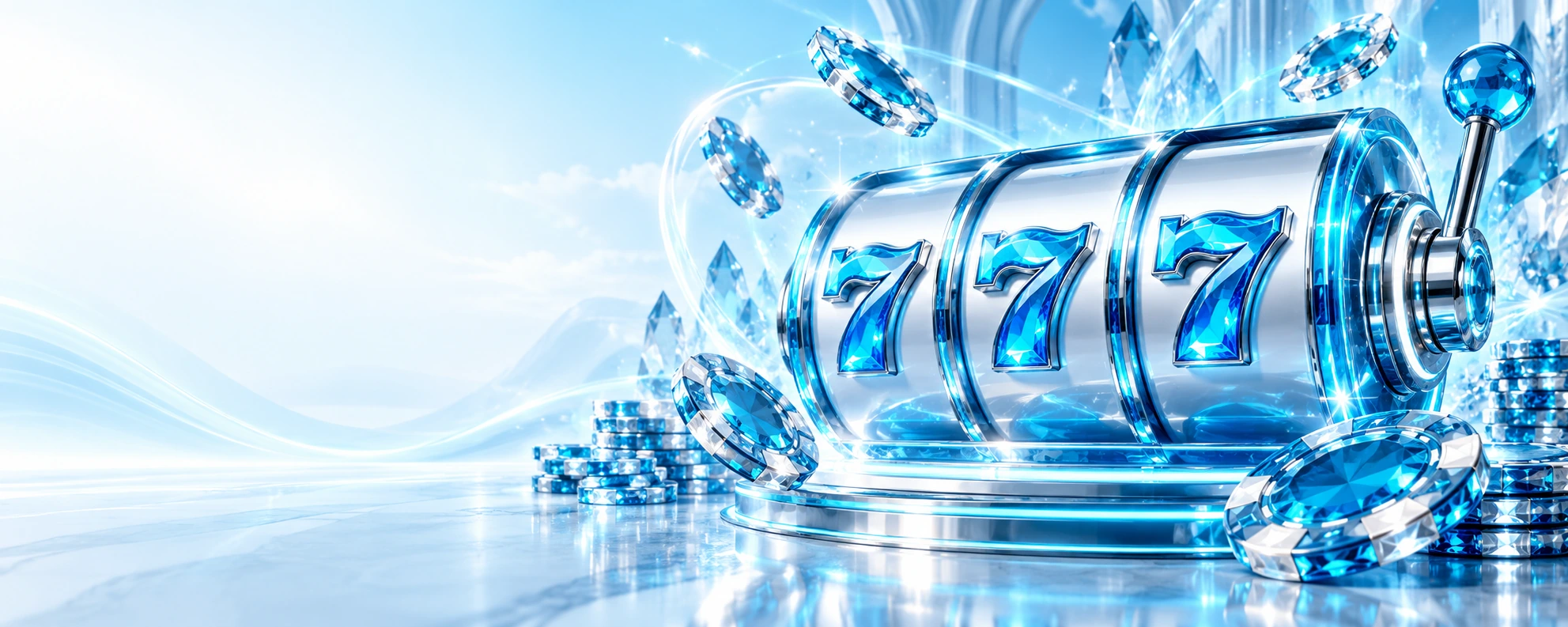 Original cyan crystal slot machine cover